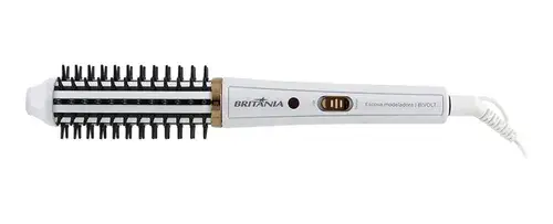 Escova Modeladora Britânia 2 em 1 Branca Antiaderente 60W BEC04 Bivolt