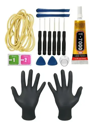 Kit de Ferramentas + Cola T7000 para Manutenção de Celular