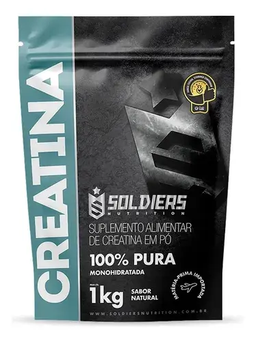 Creatina Monohidratada Pura 1kg em Pó Soldiers Nutrition
