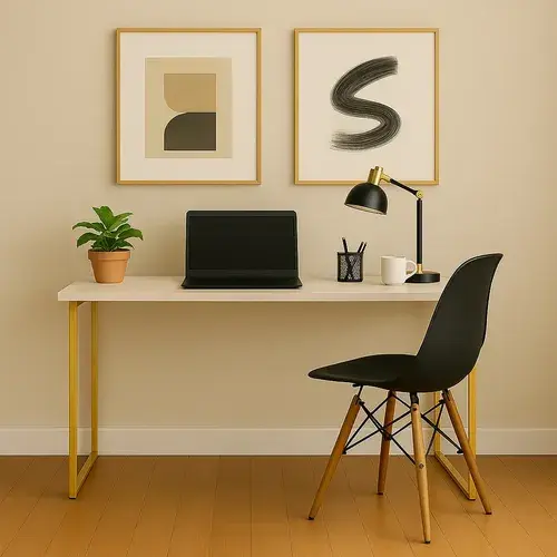 Escrivaninha Industrial 110cm Mesa de Estudo Aparador Pés de Aço