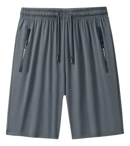 Short Masculino Bermuda de Praia 2 Bolsos com Zíper Secagem Rápida